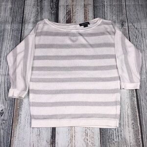 White House Black Market White/Gray Striped Sz XS